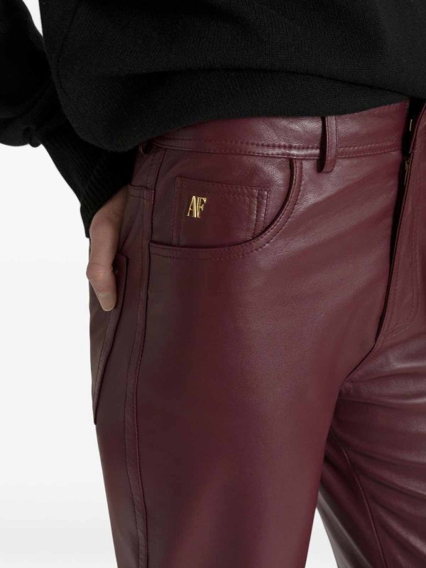 ALBERTA FERRETTI: レザートラウザー online - レザーパンツ - ブラウン