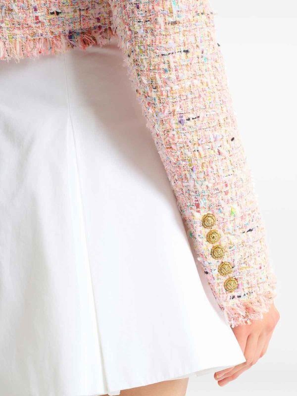 Balmain: casual jackets online - Tweed Cropped Jacket