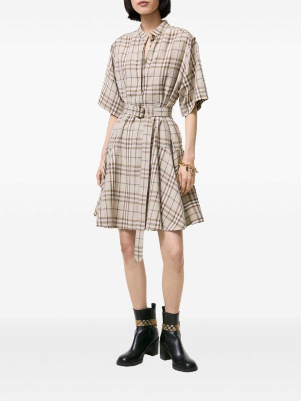 The Best Shops BURBERRY: ショートドレス - ショートドレス - ベージュ