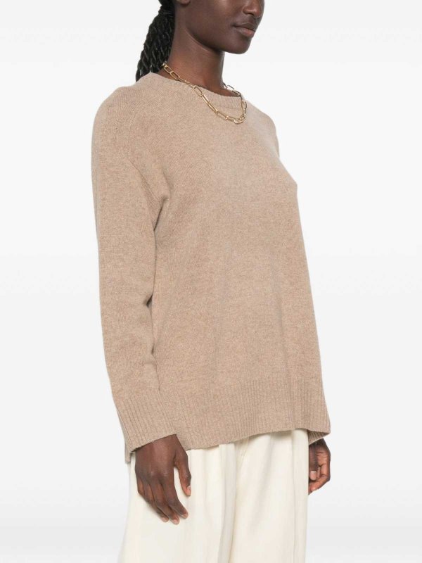 CLOSED: Strickpullover mit Rundhalsausschnitt online - Rundhalspullover - Beige