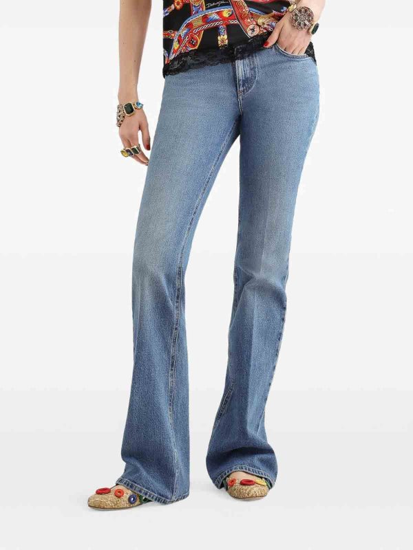 The Best Shops DOLCE & GABBANA: Schlagjeans - Schlagjeans - Hellblau