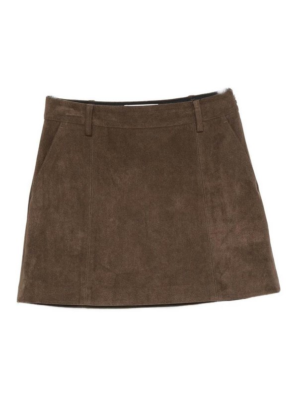 DUNST: Mini jupes - Mini Jupe - Marron Clair