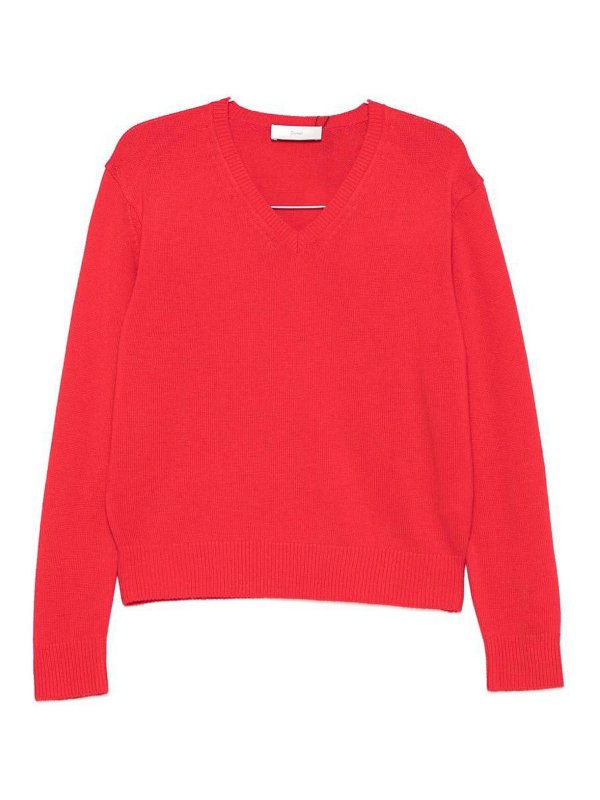 DUNST: Col en V - Pull À Col V - Rouge