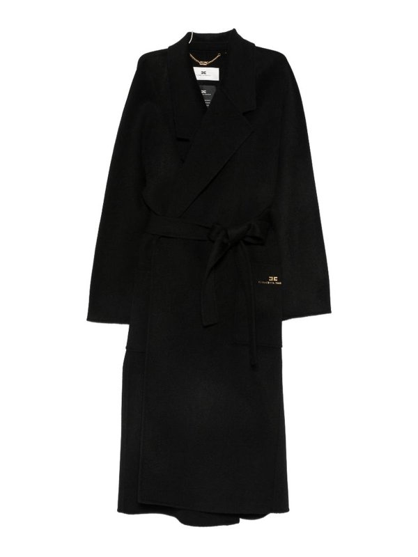 ELISABETTA FRANCHI: ロングコート - ロングコート - 黒