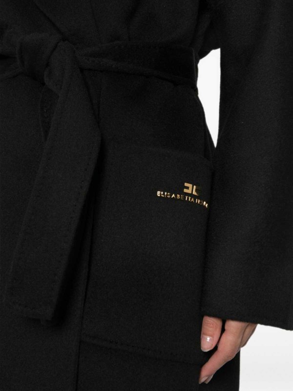 ロングコート - 黒 shop online: ELISABETTA FRANCHI