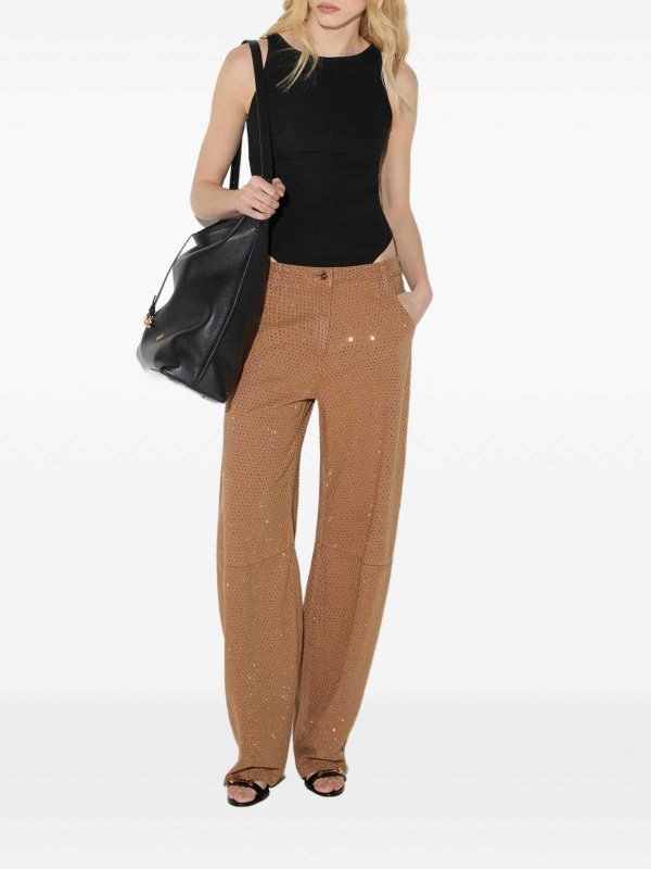 カジュアルパンツ - ブラウン shop online: ELISABETTA FRANCHI