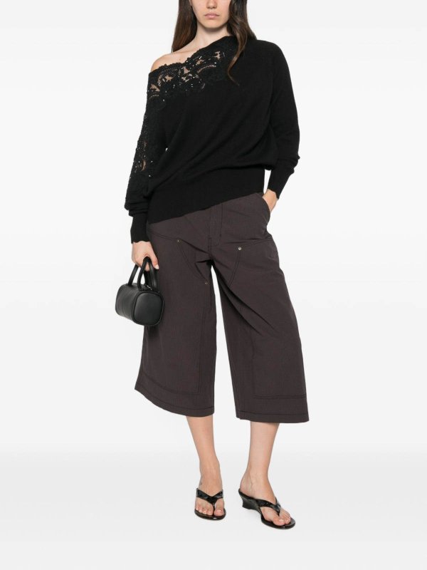 The Best Shops ERMANNO SCERVINO: Strickpullover mit Rundhalsausschnitt - Rundhalspullover - Schwarz