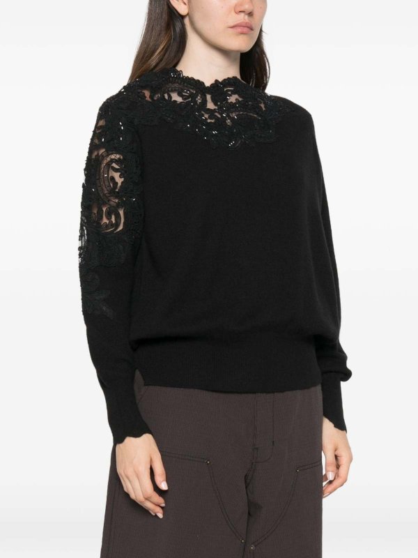 Rundhalspullover - Schwarz shop online: ERMANNO SCERVINO