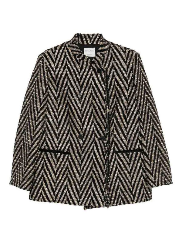 FORTE FORTE: casual jackets - Chevron Oversized Jacket