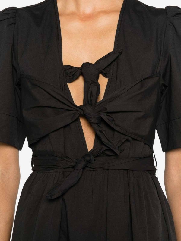 膝丈ドレス - 黒 shop online: GANNI