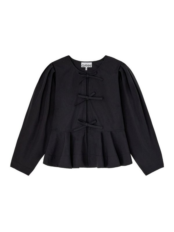 GANNI: Blusen - Bluse - Schwarz