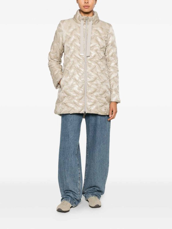 HERNO: padded jackets online - Quilted Midi Down Jacket