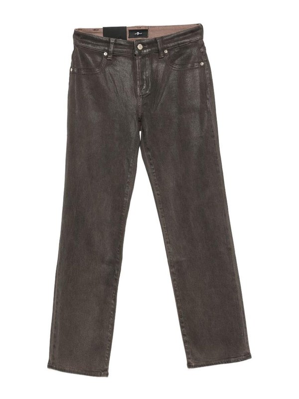 7 FOR ALL MANKIND: ストレートジーンズ - ストレートジーンズ - ブラウン