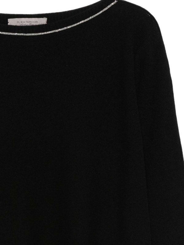The Best Shops D.EXTERIOR: Strickpullover mit Rundhalsausschnitt - Rundhalspullover - Schwarz