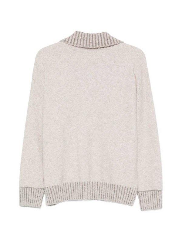 D.EXTERIOR: Strickpullover mit Rundhalsausschnitt online - Rundhalspullover - Braun