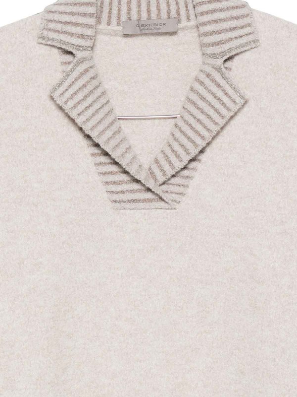 The Best Shops D.EXTERIOR: Strickpullover mit Rundhalsausschnitt - Rundhalspullover - Braun