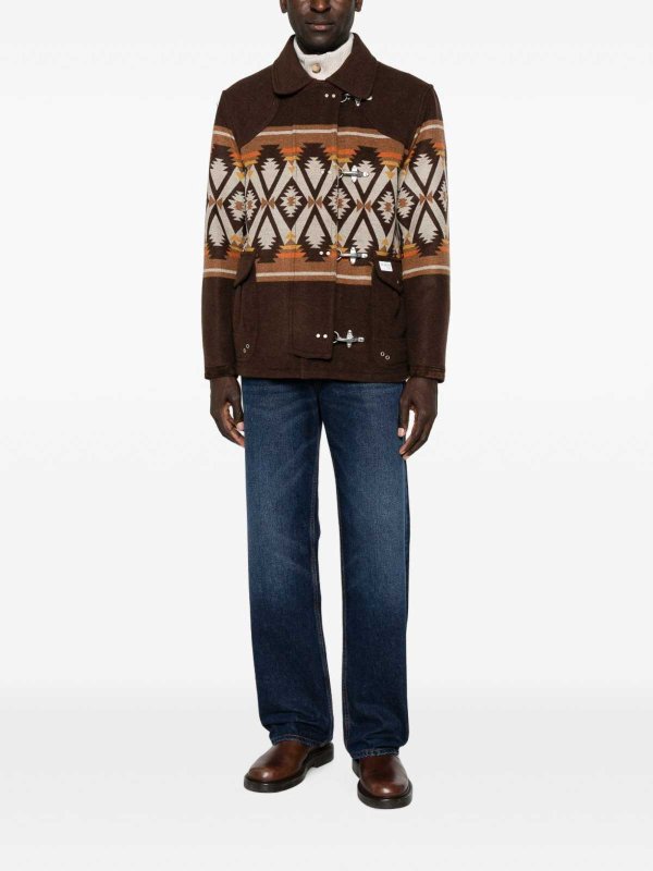 FAY: casual jackets online - Brown Mami Jacket With Pockets