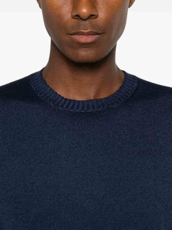 Pull Col Rond - Bleu shop online: FAY