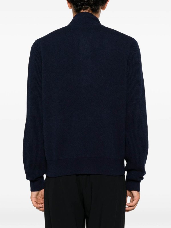 LARDINI: bombers online - Blue Wool Bomber Jacket