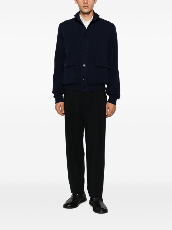 The Best Shops LARDINI: bombers - Blue Wool Bomber Jacket