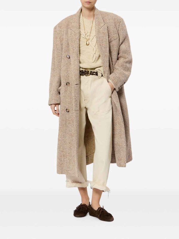 膝丈コート - ベージュ shop online: Isabel Marant Etoile