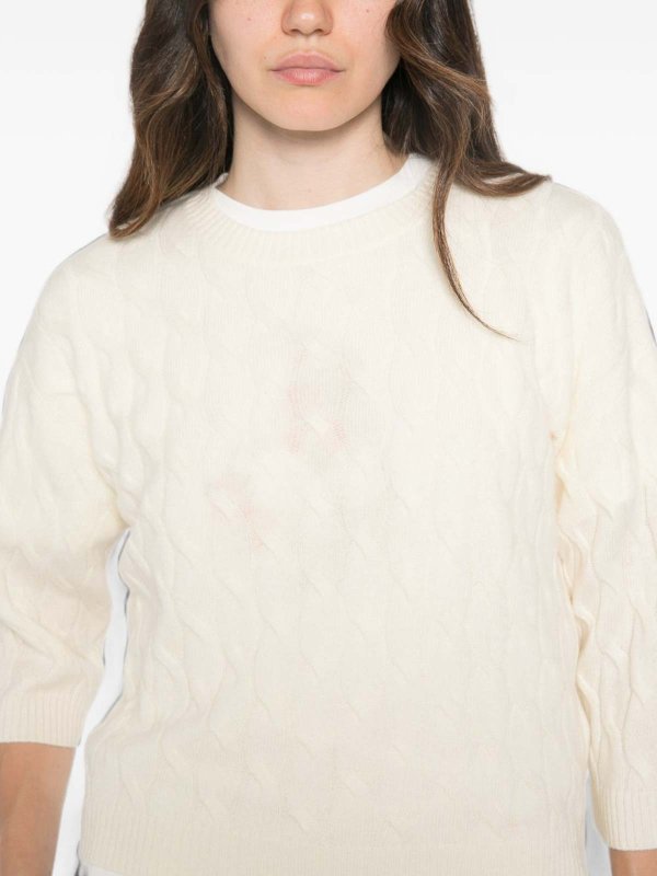 The Best Shops MARELLA: Strickpullover mit Rundhalsausschnitt - Rundhalspullover - Weiß