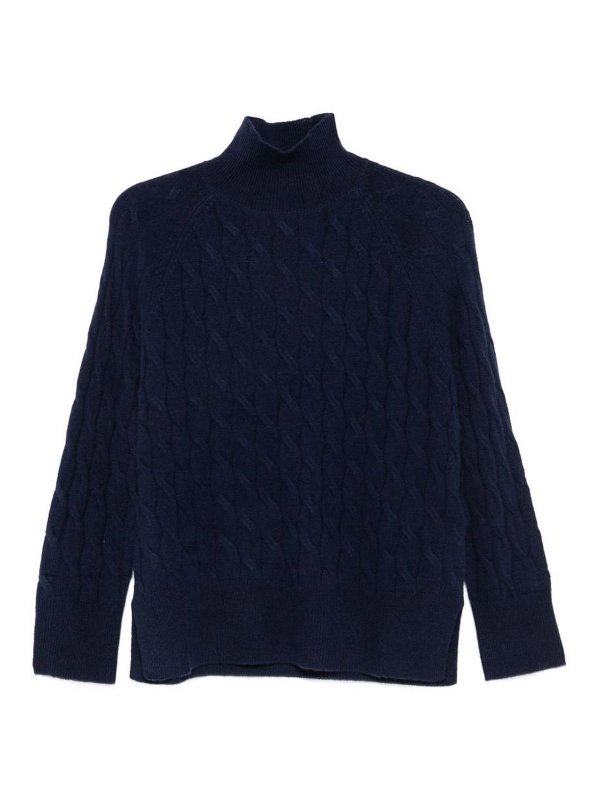 MARELLA: Strickpullover mit Rundhalsausschnitt - Rundhalspullover - Blau