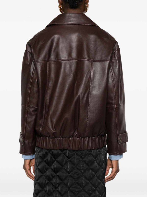 The Best Shops MARELLA: レザージャケット - レザージャケット - ボルドー