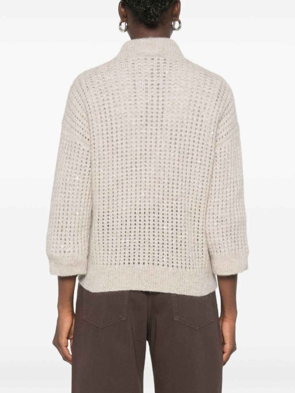 PESERICO: Strickpullover mit Rundhalsausschnitt online - Rundhalspullover - Beige
