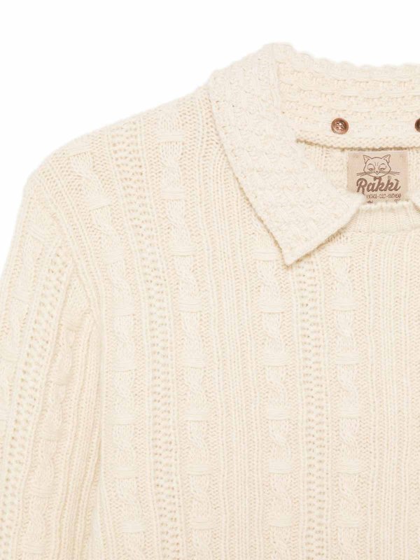 The Best Shops RAKK: Strickpullover mit Rundhalsausschnitt - Rundhalspullover - Creme