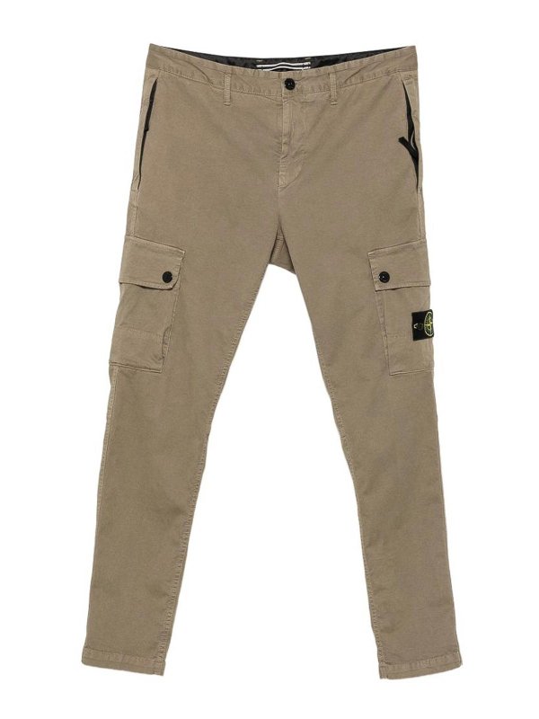 STONE ISLAND: カジュアルトラウザー - カジュアルパンツ - ダークグリーン