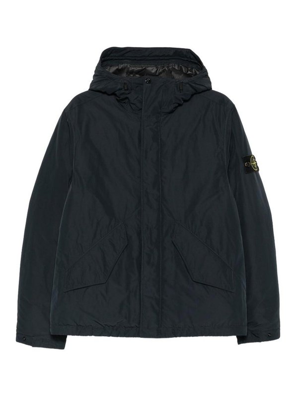 STONE ISLAND: ダウン・ハイテクジャケット - ダウンジャケット - ダークブルー