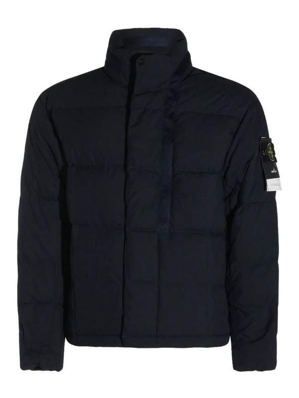 STONE ISLAND: ダウン・ハイテクジャケット - ダウンジャケット - ブルー