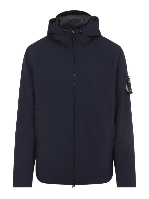 STONE ISLAND: ダウン・ハイテクジャケット - ダウンジャケット - ブルー