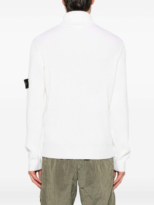 STONE ISLAND: Strickpullover mit Rundhalsausschnitt online - Rundhalspullover - Creme