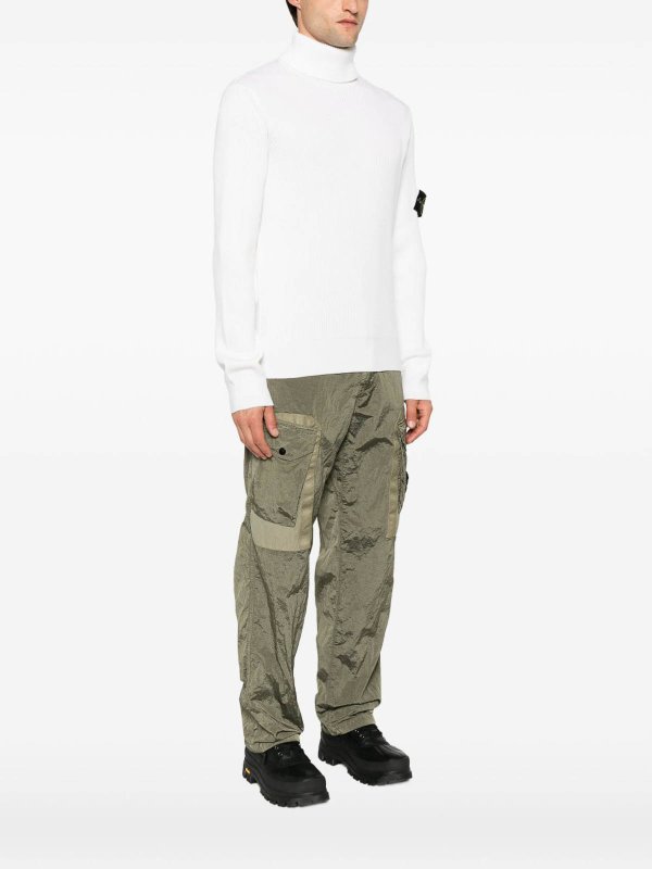 The Best Shops STONE ISLAND: Strickpullover mit Rundhalsausschnitt - Rundhalspullover - Creme