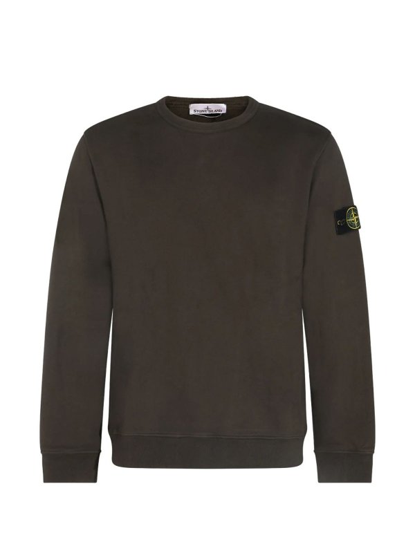 STONE ISLAND: Felpe e maglie online - Felpa nera con cappuccio e patch logo