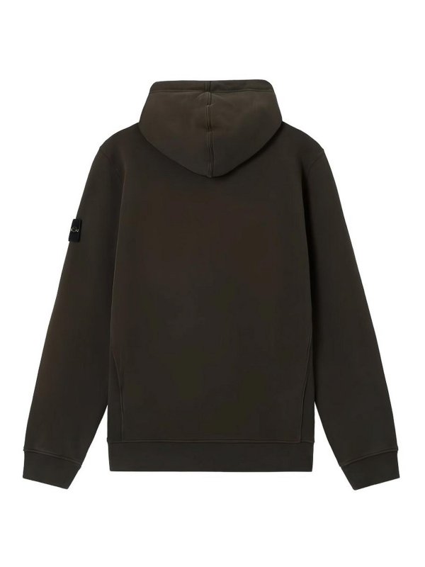 The Best Shops STONE ISLAND: Felpa nera con cappuccio e patch logo