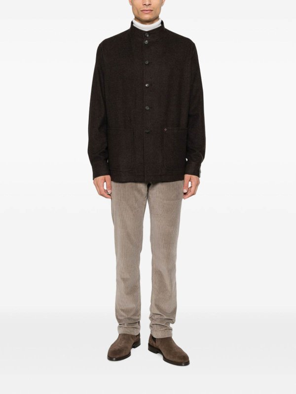 The Best Shops TAGLIATORE: casual jackets - Klein Brown Wool Jacket With Pockets