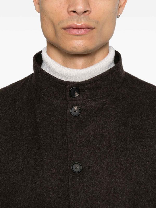 Klein Brown Wool Jacket With Pockets shop online: TAGLIATORE