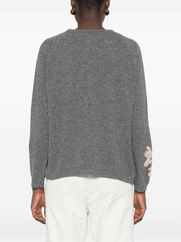 The Best Shops WHYCI: Strickpullover mit Rundhalsausschnitt - Rundhalspullover - Grau