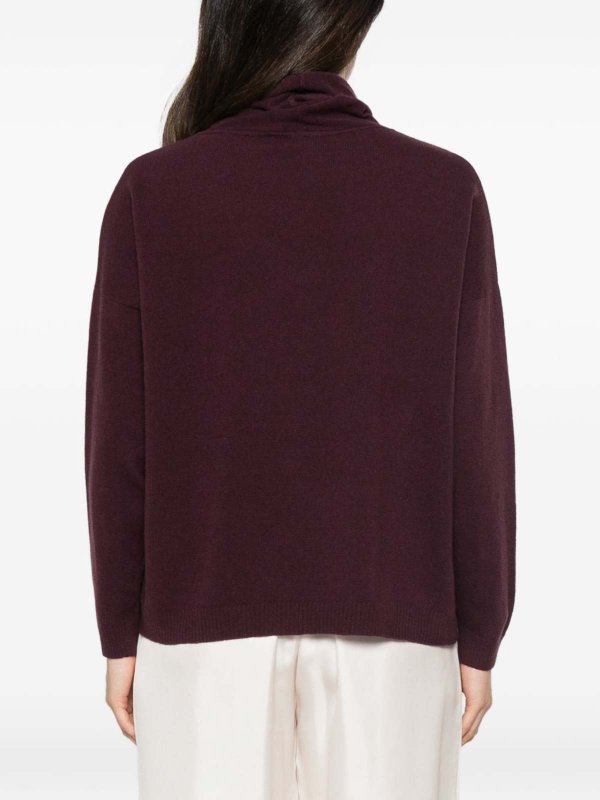 The Best Shops WHYCI: Strickpullover mit Rundhalsausschnitt - Rundhalspullover - Lila