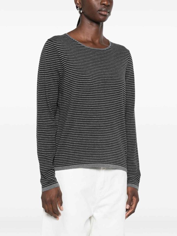 YERSE: Strickpullover mit Rundhalsausschnitt online - Rundhalspullover - Grau