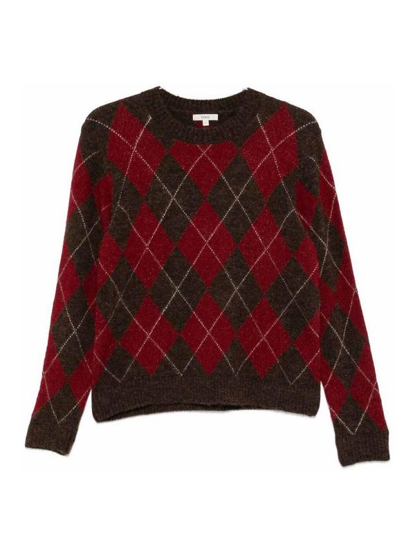 YERSE: Strickpullover mit Rundhalsausschnitt - Rundhalspullover - Rot