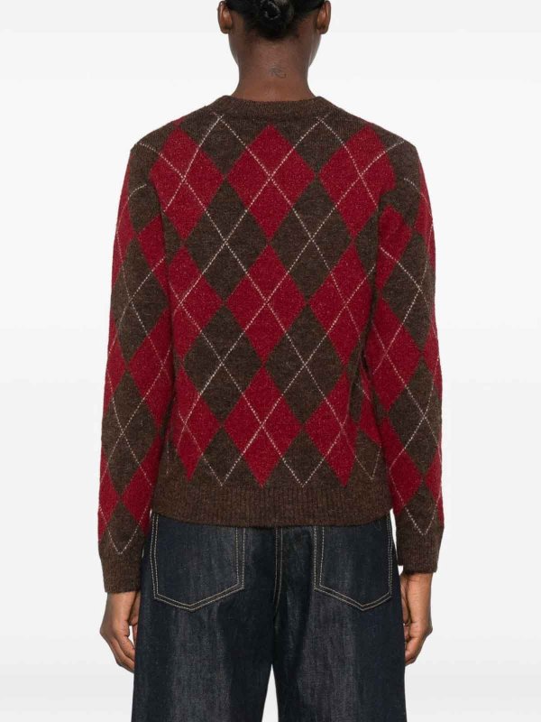The Best Shops YERSE: Strickpullover mit Rundhalsausschnitt - Rundhalspullover - Rot