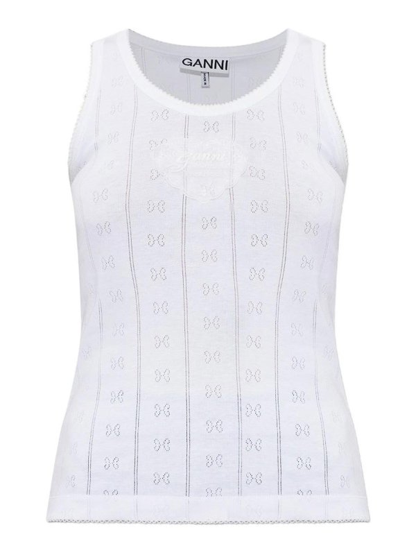 GANNI: Tops und Tank Tops - Top - Weiß