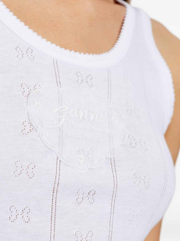 Top - Weiß shop online: GANNI