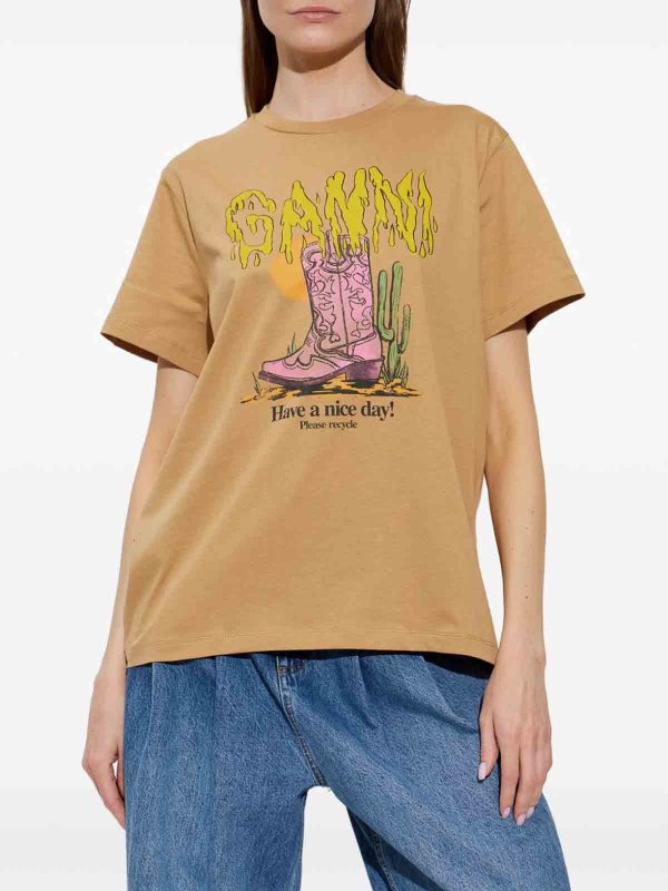 GANNI buy online T-Shirt - Hellbeige