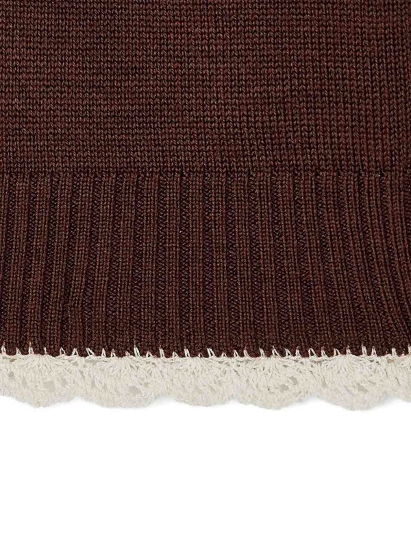 GANNI: crew necks online - Brown Wool