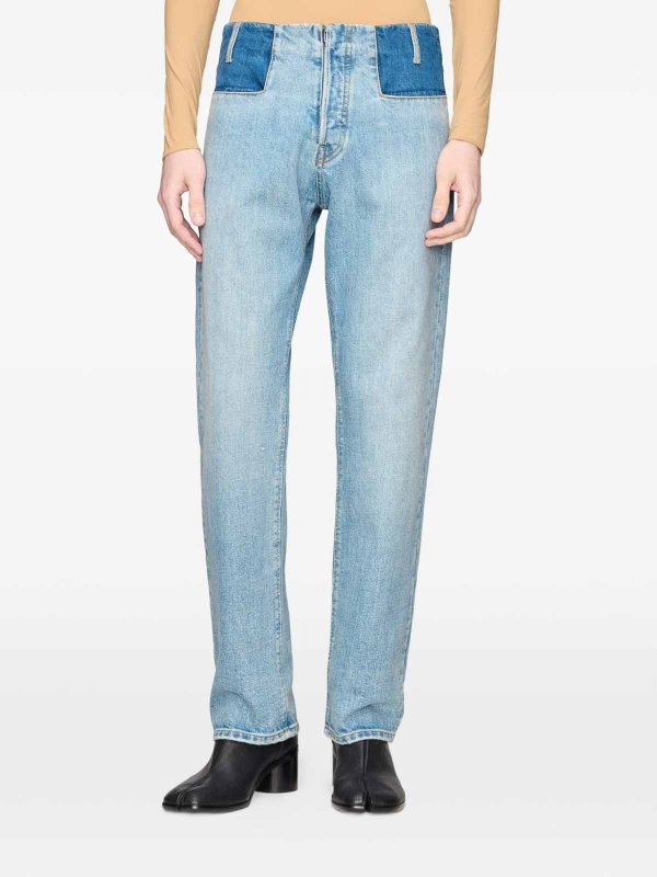 The Best Shops Maison Margiela: straight leg jeans - Straight-Leg Patchwork